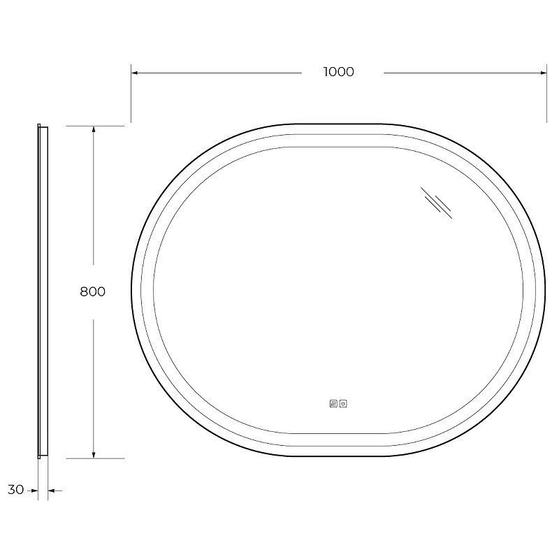 Зеркало Cezares Giubileo 100 CZR-SPC-GIUBILEO-1000-800-TCH-WARM с подсветкой