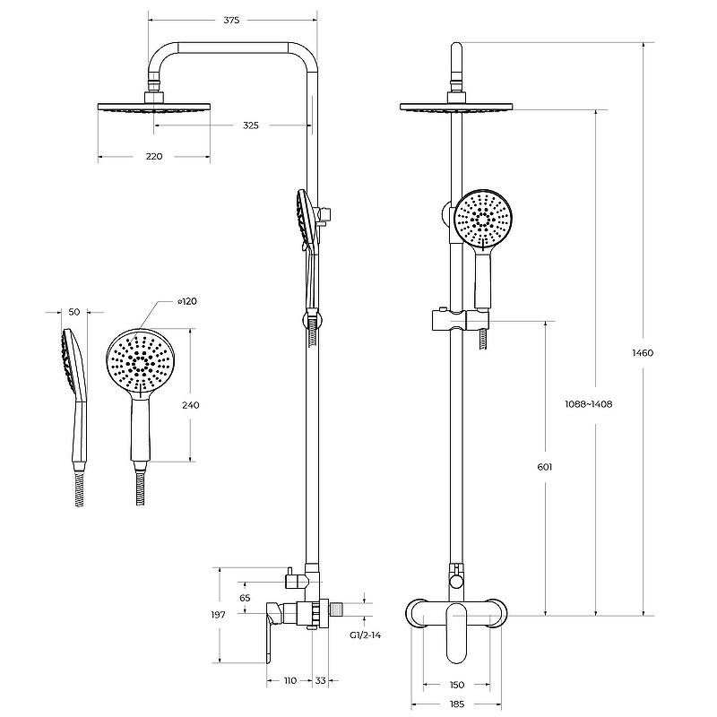 Душевая система Cezares Stylus STYLUS-CD-01