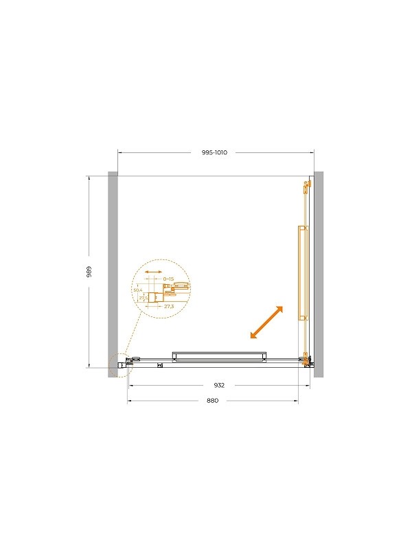 Душевая дверь Cezares Lux 100 LUX-B-FS-1-100-C-BORO