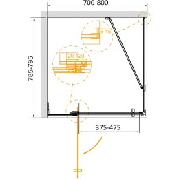 Душевой уголок Cezares Slider 80x80 SLIDER-AH-1-80-70/80-C-NERO