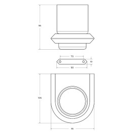 Стакан для зубных щеток Cezares Liner LINER-TUMS-GM