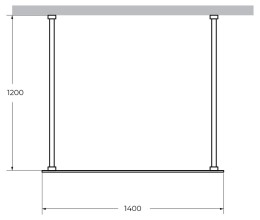 Душевая перегородка Cezares Liberta 140 LIBERTA-L-2-140-120-C-Cr