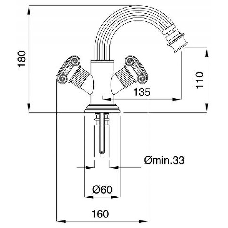 Смеситель для биде Cezares Olimp OLIMP-BS2-03/24-Sw