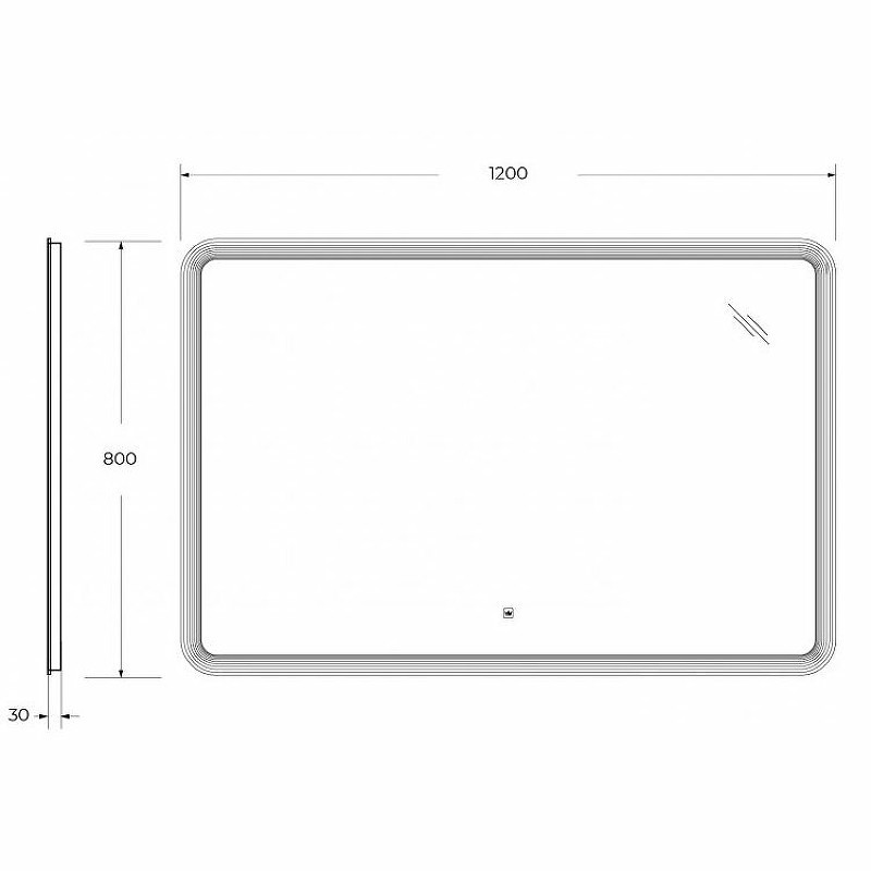 Зеркало Cezares Duet 120 CZR-SPC-DUET-1200-800-LED-TCH с подсветкой