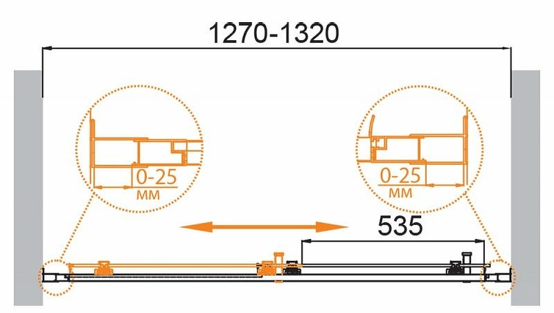 Душевая дверь Cezares Molveno 130 MOLVENO-BF-1-130-C-Cr-IV