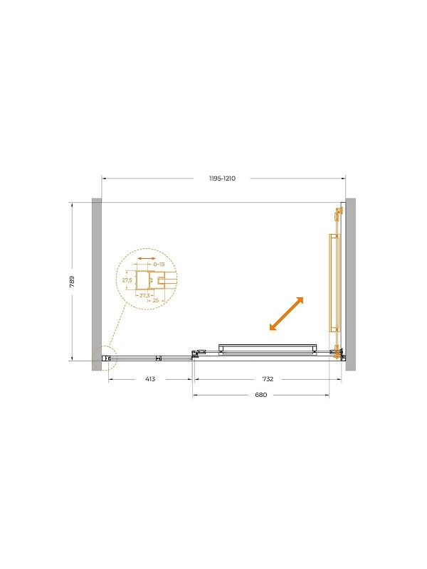 Душевая дверь Cezares Lux 120 LUX-B-FS-11-120-C-BORO