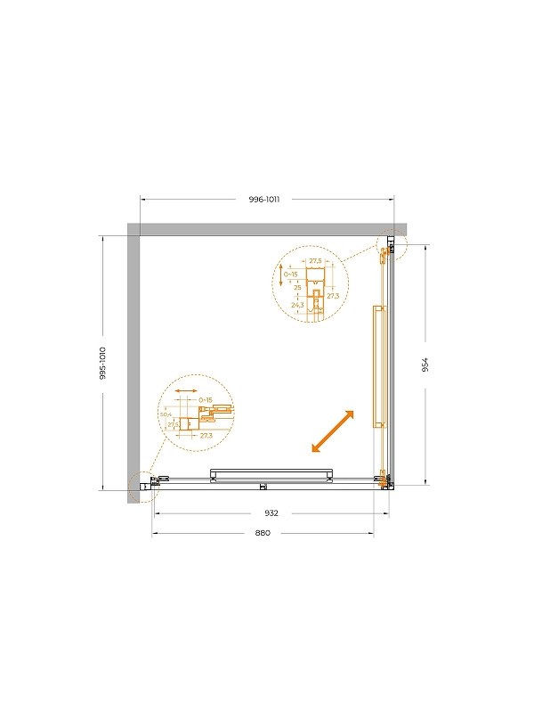 Душевой уголок Cezares Lux 100x100 LUX-A-FS-1-100-C-GM