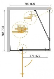 Душевой уголок Cezares Slider 80x80 SLIDER-AH-1-80-70/80-BR-BORO