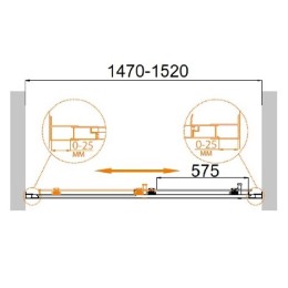 Душевая дверь в нишу Cezares MOLVENO-BF-1-150-P-Cr