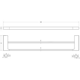 Полотенцедержатель Cezares Slider SLIDER-THD-60-GM двойной