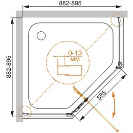 Душевой уголок Cezares Eco 90х90 ECO-O-P-1-90-C-Cr