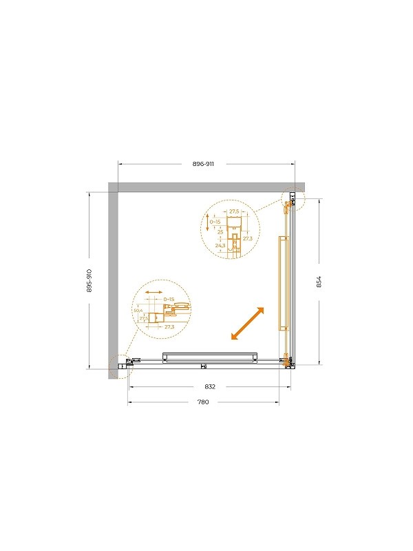 Душевой уголок Cezares Lux 90x90 LUX-A-FS-1-90-C-BORO