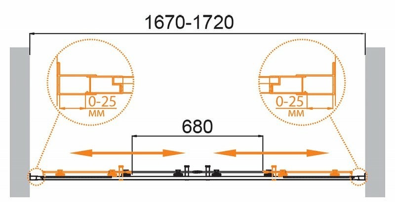 Душевая дверь Cezares Molveno 170 MOLVENO-BF-2-170-C-Cr-IV