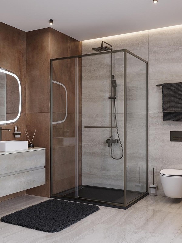 Душевой уголок Cezares Lux 110x100 LUX-AH-FS-11-110/100-C-GM