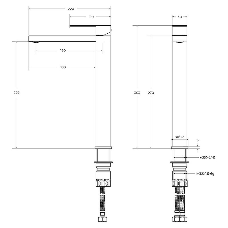 Смеситель для раковины Cezares Slider SLIDER-LC-NOP-W0