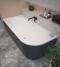 Акриловая ванна Cezares Slim 179x79 L SLIM CORNER-180-80-60-L-NERO-SET