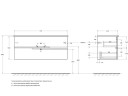 Тумба под раковину Cezares Duet 120 DUET-1200-2C-SO-GR-P подвесная