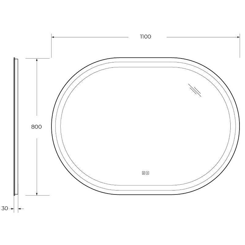 Зеркало Cezares Giubileo 110 CZR-SPC-GIUBILEO-1100-800-TCH-WARM с подсветкой