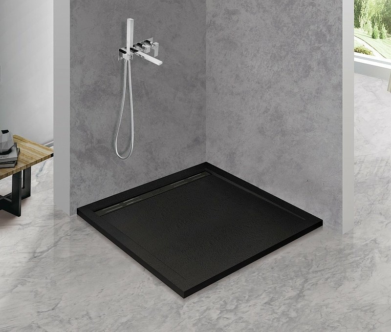Душевой поддон из искусственного камня Cezares Tray AS 90x90 TRAY-AS-A-90-30-NERO