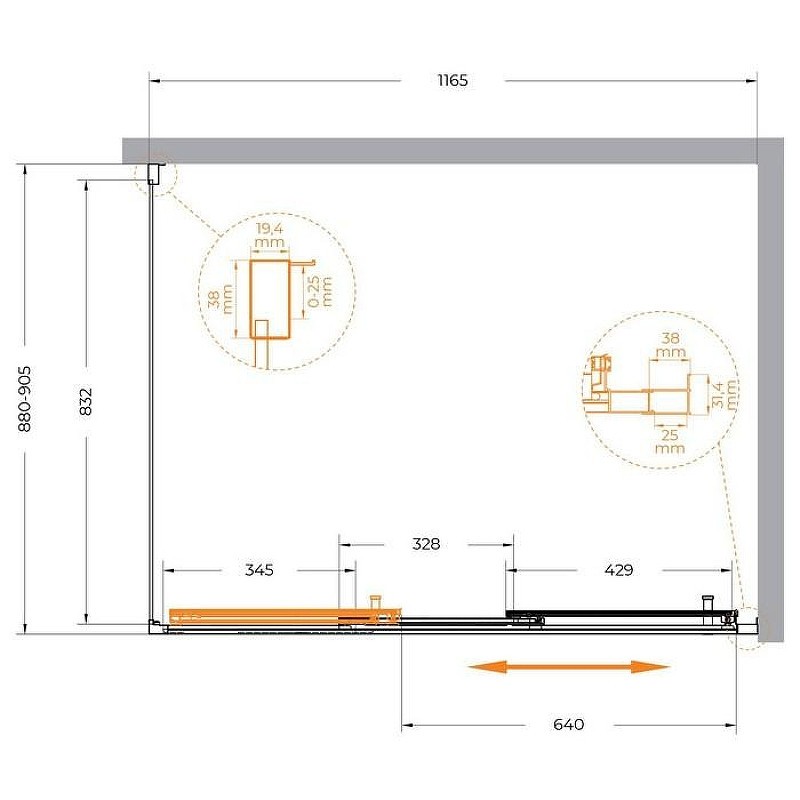 Душевой уголок Cezares Molveno 120x90 MOLVENO-AHF-31-120/90-C-CR-IV