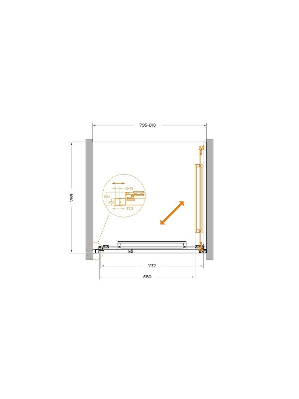 Душевая дверь Cezares Lux 80 LUX-B-FS-1-80-C-CR