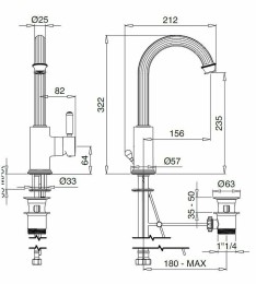 Смеситель для раковины Cezares Olimp LSM2-L OLIMP-LSM2-03/24-L