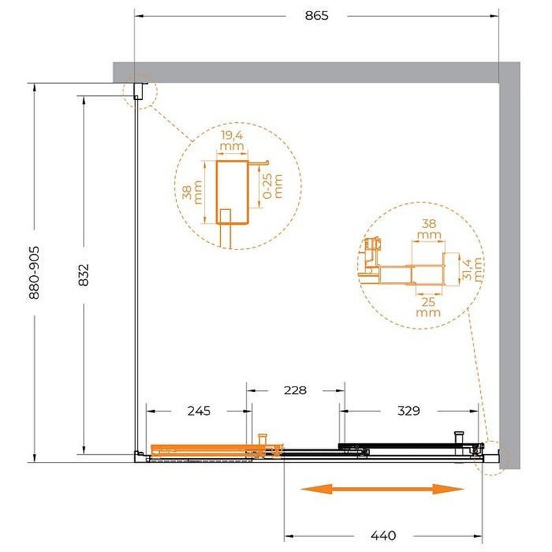 Душевой уголок Cezares Molveno 90x90 MOLVENO-AF-31-90-C-CR-IV