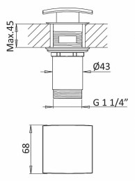 Смеситель для раковины Cezares Porta PORTA-BLI2-NOP