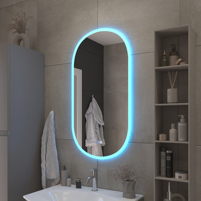Зеркало Cezares Ellisse 50 CZR-SPC-ELS-500-950-RGB-TCH с подсветкой