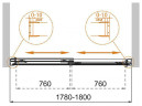 Шторка на ванну Cezares Tandem Soft 180 TANDEM-SOFT-VF-2-180/145-P-Cr
