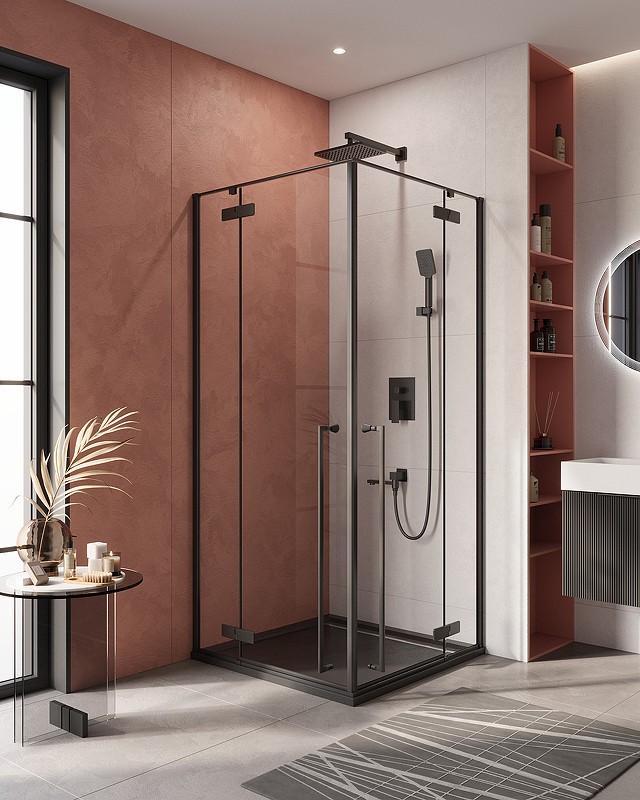 Душевой уголок Cezares Liner 90x90 LINER-A-2-90-C-NERO