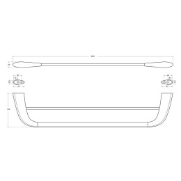 Полотенцедержатель Cezares Liner LINER-THD-60-GM двойной
