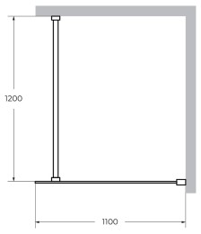 Душевая перегородка Cezares Liberta 110 LIBERTA-L-1-110-120-BR-Cr