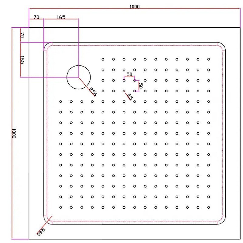 Акриловый поддон для душа Cezares Tray А 100х100 TRAY-A-A-100-15-W0
