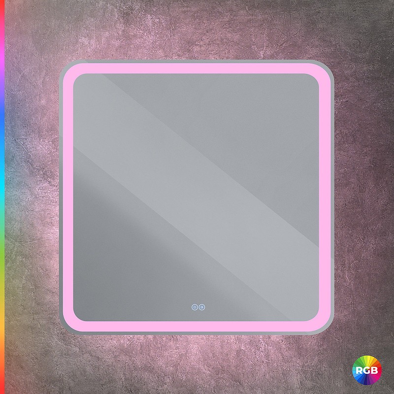 Зеркало Cezares Multicolore 80 CZR-SPC-MC-800-800-RGB-TCH с подсветкой