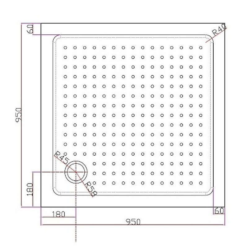 Акриловый поддон для душа Cezares Tray А 95х95 TRAY-A-A-95-15-W