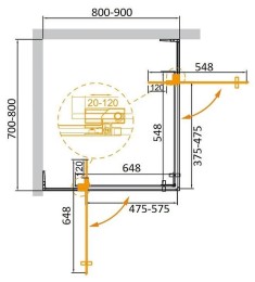 Душевой уголок Cezares Slider 90х80 SLIDER-AH-2-70/80-80/90-BR-BORO