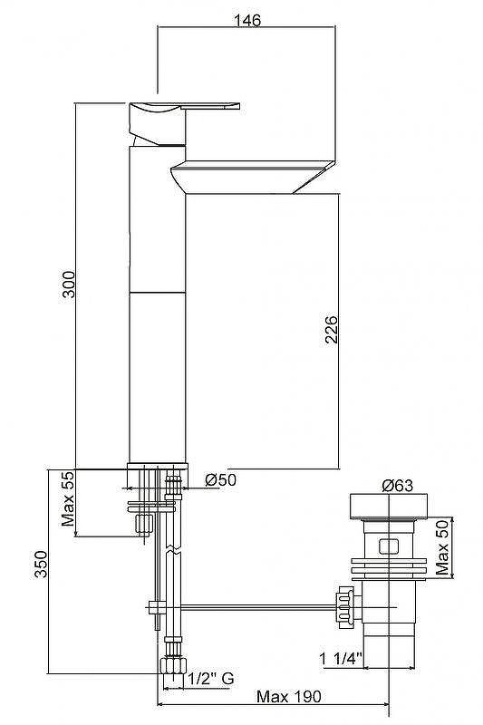 Смеситель для раковины Cezares Garda GARDA-LC11-01-Cr